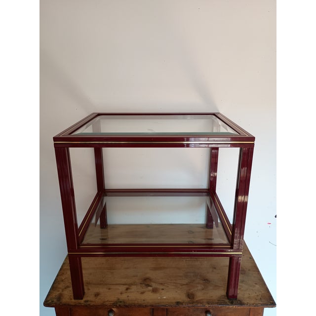 Metal Vintage Glass and Brass Side Table, 1970s For Sale - Image 7 of 7