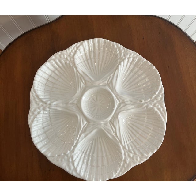 Vintage Olfaire Oyster Scallop Plate White For Sale - Image 4 of 4