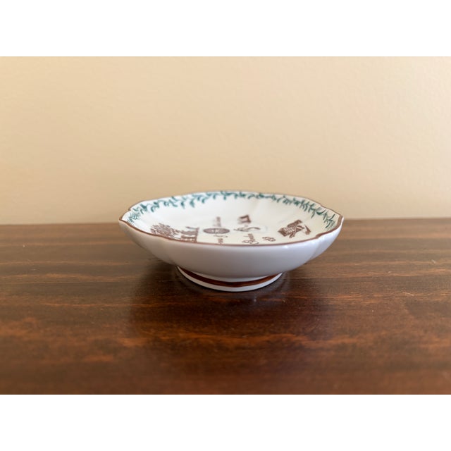 Vintage Mottahedeh Portugal Porcelain Garden Rebus Catchall Dish For Sale In South Bend - Image 6 of 10