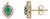 VRJewels Natural Zambian Emerald Studs With Halo Diamonds in 14k Yellow Gold- A Pair For Sale