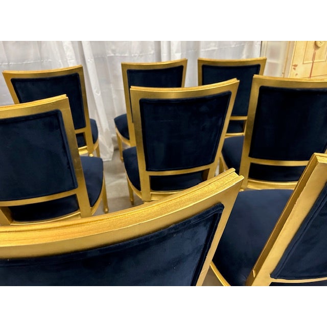 21st Century Louis XVI Style Gold Gilded Ethan Allen Chairs, Set of 8 For Sale - Image 11 of 16