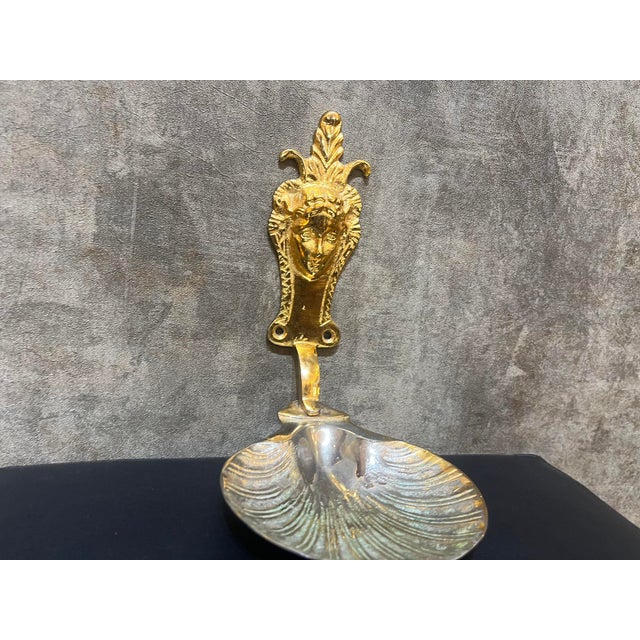 Brass Vintage Brass Shell Soap Dish With Mythical Face For Sale - Image 8 of 8