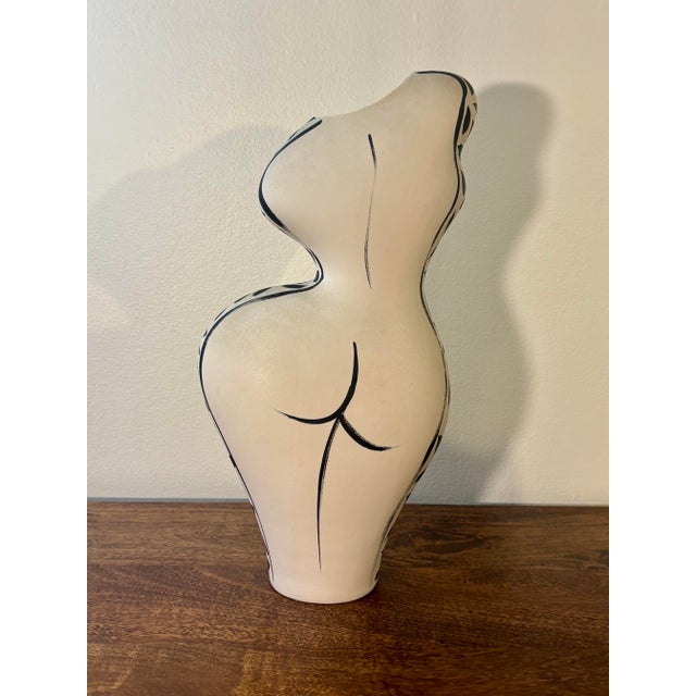 Mid-Century Modern Large Vintage Figural Woman Studio Pottery Vase by Donna Polseno For Sale - Image 3 of 10