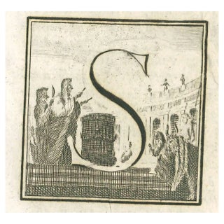 Luigi Vanvitelli, Letter S, Etching, 18th Century For Sale