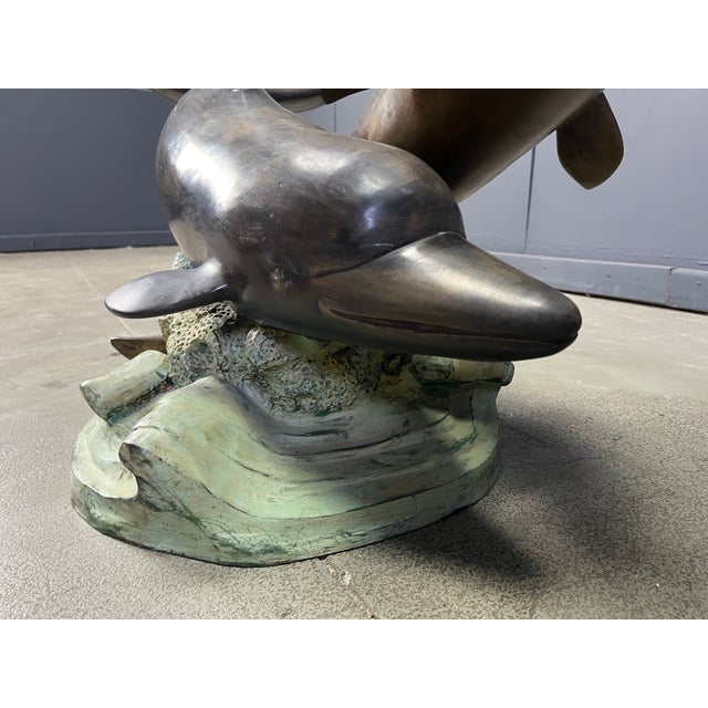 Metal Bronze Dolphin Coffee Table from C Caudion, 1960s For Sale - Image 7 of 16