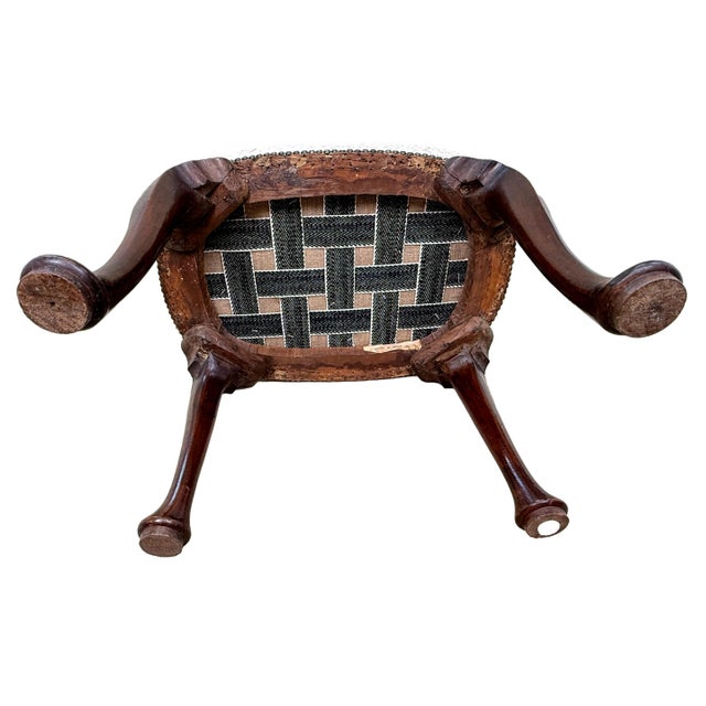 A Rare And Very Good Quality Early 18th Century George I Period Walnut And Upholstered Oval Stool, The Recently...