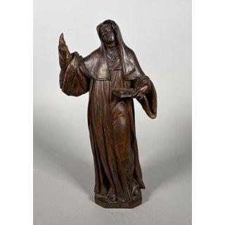 Sculpture, Saint Anne or Saint Bridget, 17th century - 46 cm - Wood For Sale
