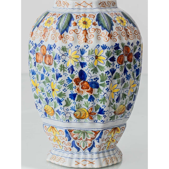 Antique Polychrome Table Lamp with Silk Lampshade, 1890s For Sale - Image 10 of 15