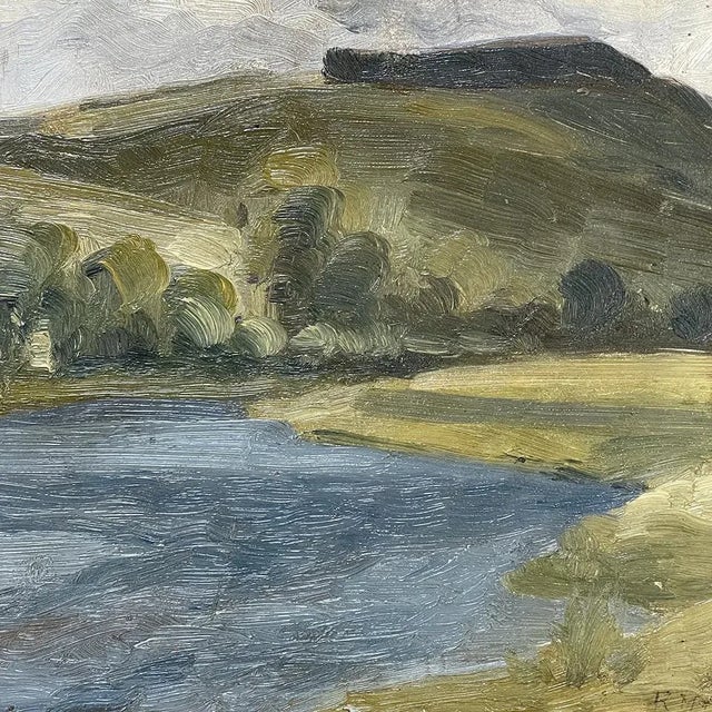 Mid 20th Century Framed Triptych Oil Painting on Board For Sale - Image 5 of 13