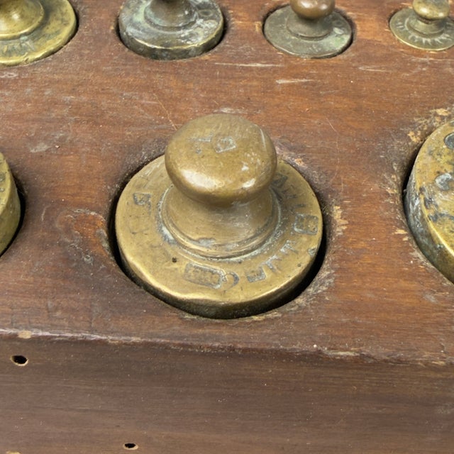 Wooden Brass Pharmacy Scale For Sale - Image 9 of 14
