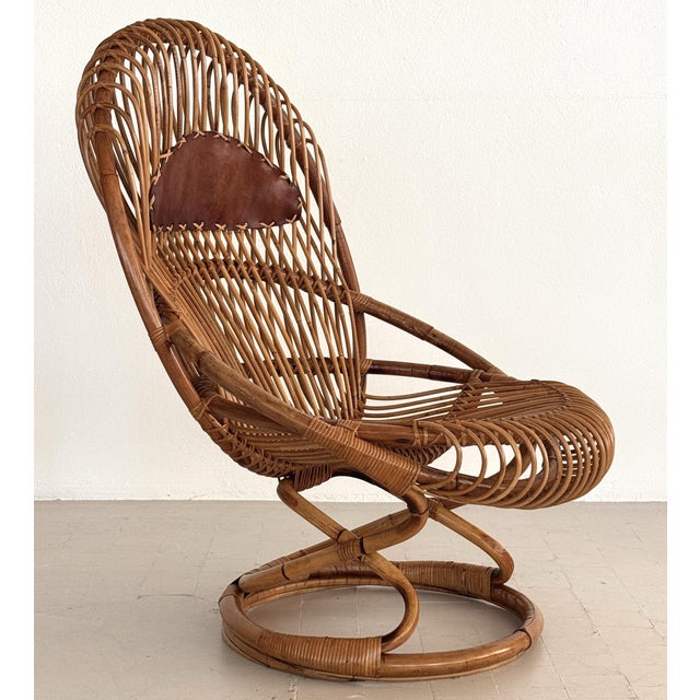 Organic Bamboo Rattan Chair by Tito Agnoli for Pierantonio Bonacina, 1960s For Sale - Image 16 of 16