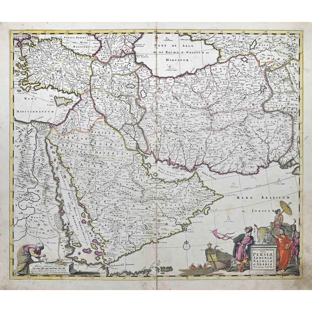 Nova Persiae, Armeniae, Natoliae et Ara Map Etching by Frederick de Wit, 1680s For Sale