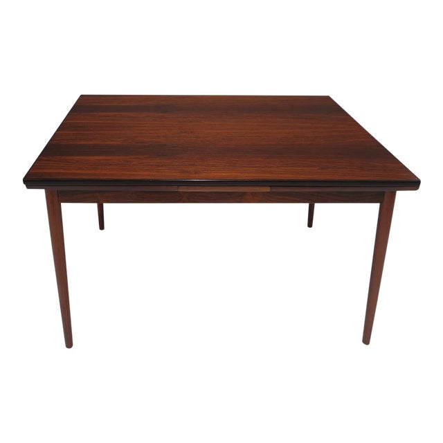 Mid 20th Century Danish Rosewood Rectangular Dining Table With Leaves For Sale