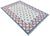 Mid-Century Modern Handwoven Cotton Area Rug Vegetable Dyed Sky Blue, Cream and Terracotta Star Patterned Dhurrie - 6'x9' For Sale - Image 3 of 13