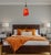 Late 20th Century Late 20th Century Murano Orange Red Abstract Flower Bud Pendant Light For Sale - Image 5 of 18