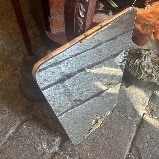 1940s 1940s Gio Ponti Style Mid-Century Modern Brass Italian Wall Mirror For Sale - Image 5 of 12