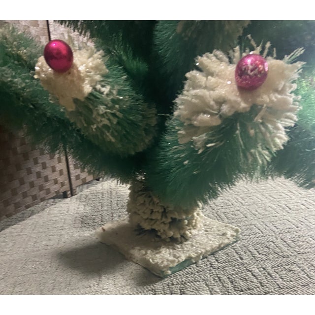 Vintage Bottle Brush Large Christmas Tree Mercury Glass Ornaments 46.5 Inch For Sale - Image 9 of 13