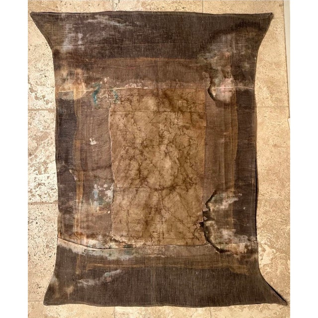 Antique 19th Century Tibetan Manjushri Thangka – Bodhisattva of Wisdom in Custom Silver Gilt Frame For Sale - Image 15 of 18