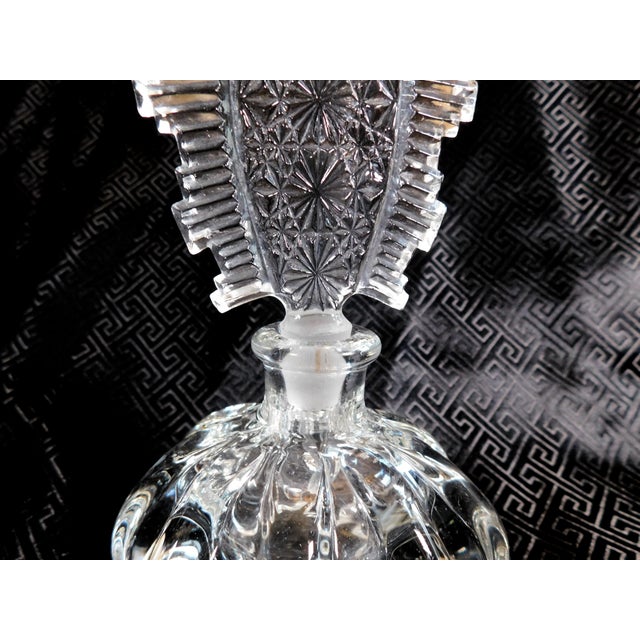 1970s Crystal Perfume Bottle With Cut Glass Stopper For Sale - Image 4 of 5
