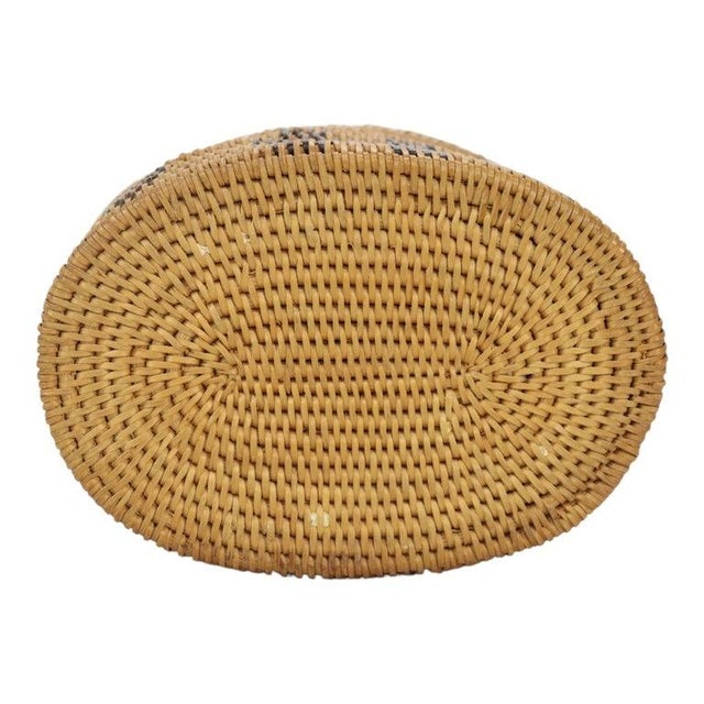 Antique Southwest American Woven Reed Lidded Oval Basket C1920 For Sale - Image 6 of 6