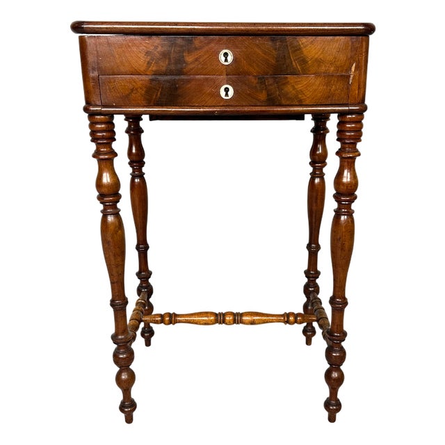 Antique Dutch Sewing Table in Mahogany, 1880s For Sale