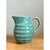 Mid-Century Modern Vintage Aqua Ribbed Ceramic Pitcher For Sale - Image 3 of 12