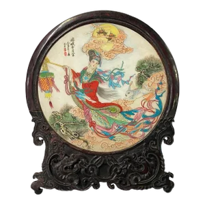 Chinese Chang'e Moon Autumn Lantern Rabbit Them Stone Plaque Display