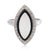 Contemporary Vintage Moonstone Diamond 18k White Gold Enamel Navette Ring, Size 9.75 For Sale - Image 3 of 7