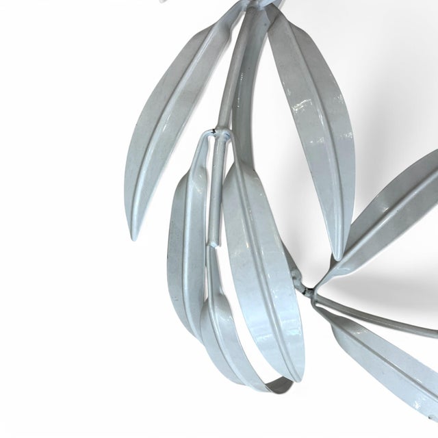 Golden Wall Lamp in White and Pink Leaves by Hans Kögl, 1970s For Sale - Image 6 of 9