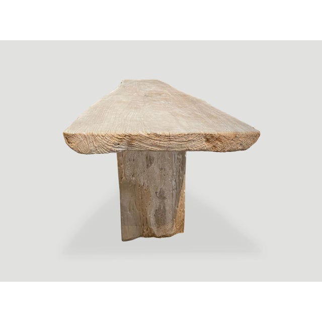 Andrianna Shamaris Live Edge Bleached Teak Wood Console Table For Sale - Image 18 of 18