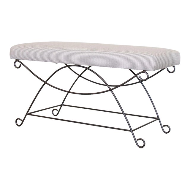 Panoplie Iron Loop Bench, Brown Stripe For Sale