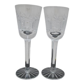 Vintage Pineapple Cut Crystal Stemware Wine Glass Set of 2 For Sale