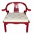 Mid 20th Century Modern James Mont Style Red Lacquer Chinese Horseshoe Chair For Sale - Image 5 of 5