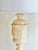 1960s Vintage Italian Carved Alabaster Table Lamp With Linen Shade For Sale - Image 5 of 10