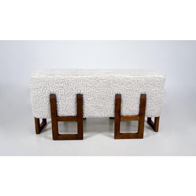 Contemporary Bench, Wood and Fabric, Italy