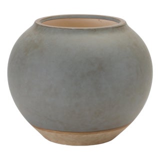 Two Tone Ceramic Vase 8.5"D For Sale