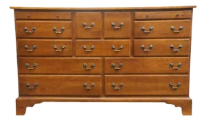 Keller Furniture Solid Cherry Early American Colonial Revival 64" Eleven Drawer Dresser 2690