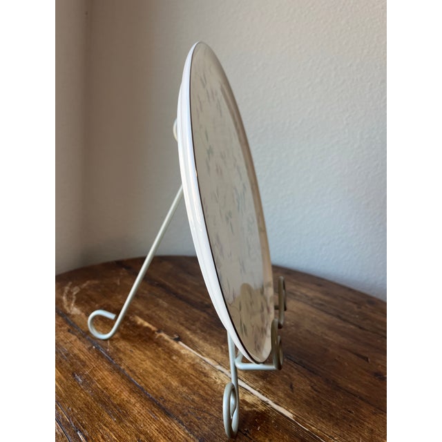 Mikasa 1980s Mikasa Feelings Pattern 12" Bone China Porcelain Cake Plate, Platter For Sale - Image 4 of 7