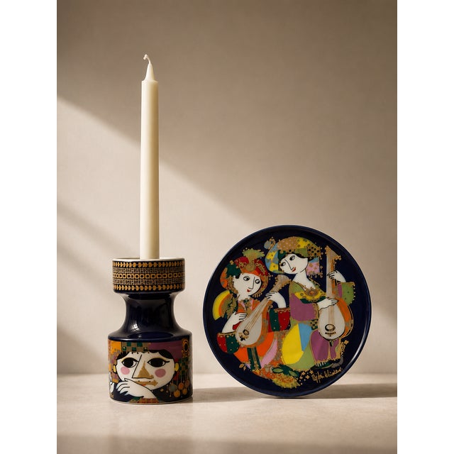 A magnificent matching decorative set in fine porcelain designed by the famous Danish artist Bjorn Wiinblad for the...