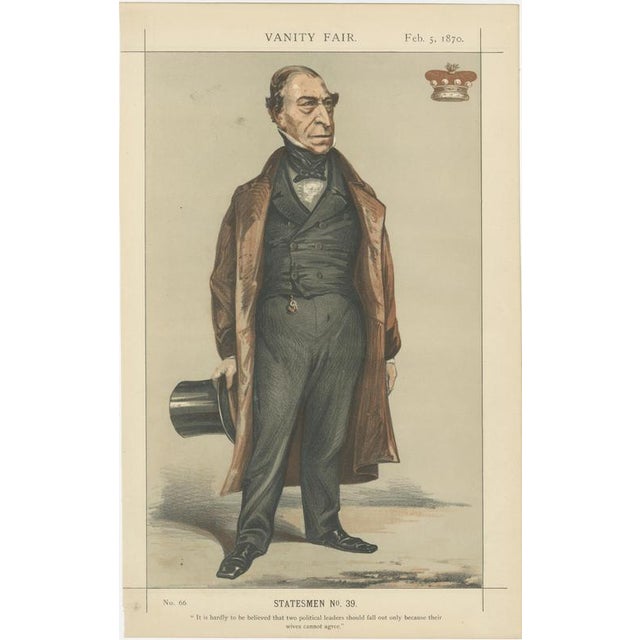 Cream Vanity Fair Chromolithographs, 1870, Paper, Set of 3 For Sale - Image 8 of 9