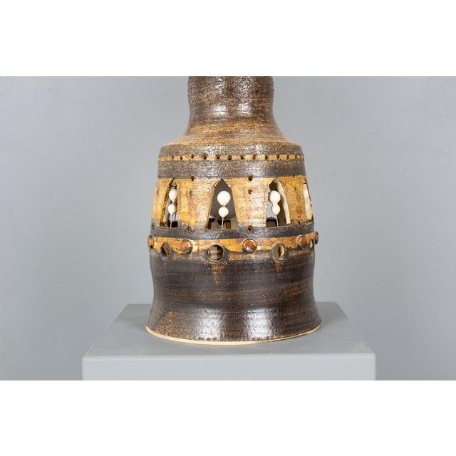 1970s Openwork Ceramic Table Lamp by Georges Pelletier, France, 1970s For Sale - Image 5 of 10