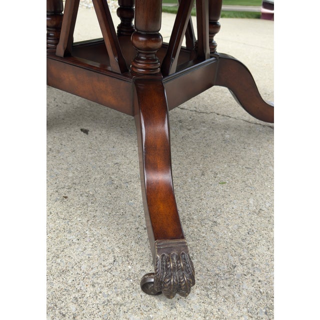 Grand Matchbook Flame Mahogany Pedestal Claw Foot Dining Table For Sale - Image 10 of 11