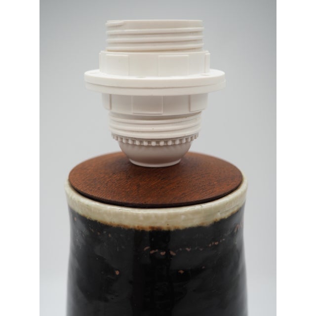 Swedish Glazed Stoneware Table Lamp by Sylvia Leuchovius for Rörstrand Studio, 1960s For Sale - Image 4 of 10