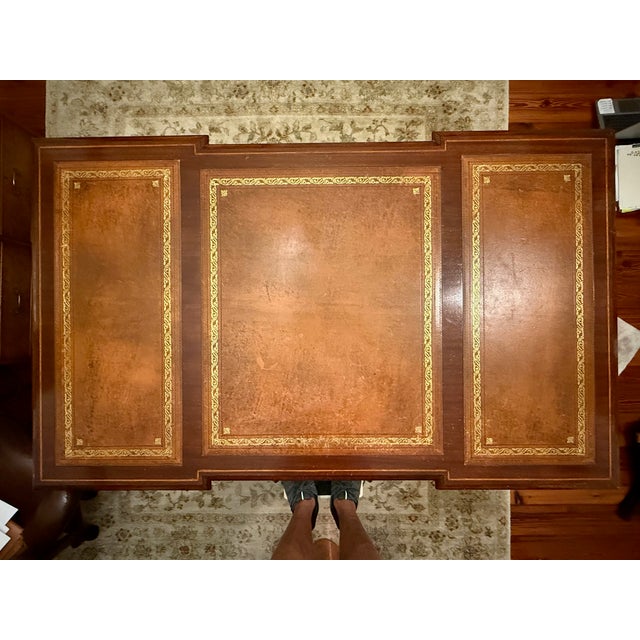 Vintage Partner Desk For Sale - Image 4 of 5