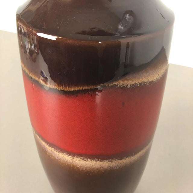 Brown Large Multi-Color Pottery 239-41 Fat Lava Vase from Scheurich, 1970s For Sale - Image 8 of 14