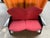Postmodern Black Plywood Sofa with Burgundy Velvet Upholstery, 1980s For Sale - Image 3 of 8