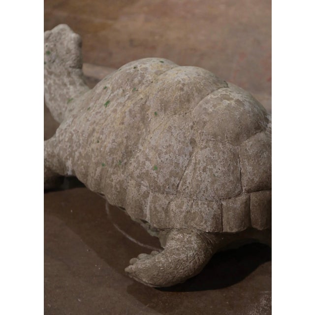 Stone Vintage French Outdoor Weathered Stone Turtle Sculpture For Sale - Image 7 of 7