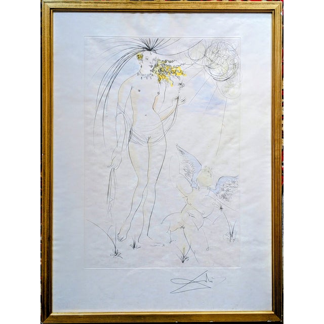Black Salvador Dali, Venus et l'Amour, 1971, Engraving and Etching, Framed For Sale - Image 8 of 8