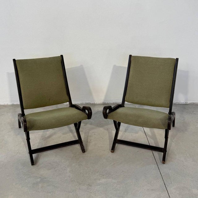 Vintage Ninfea Folding Armchairs by Gio Ponti for Fratelli Reguitti, 1950s, Set of 2 For Sale - Image 3 of 8