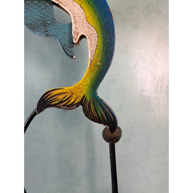 Vintage Folk Art Dolphin Rider Balancing Kinetic Sculpture For Sale In Los Angeles - Image 6 of 9